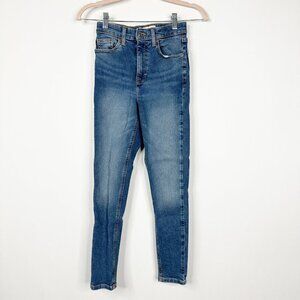 2/$30 Topshop Jamie Jeans High Rise Skinny Mid Denim Tint W25 #9296